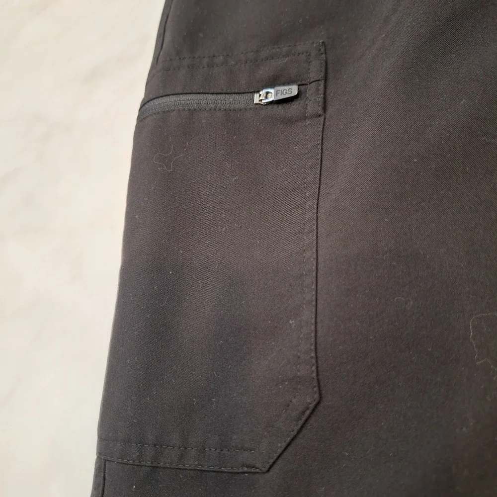 FIGS Scrub Pants Mens Lg Tall Black Technical Collection TW2000T Cargo Medical